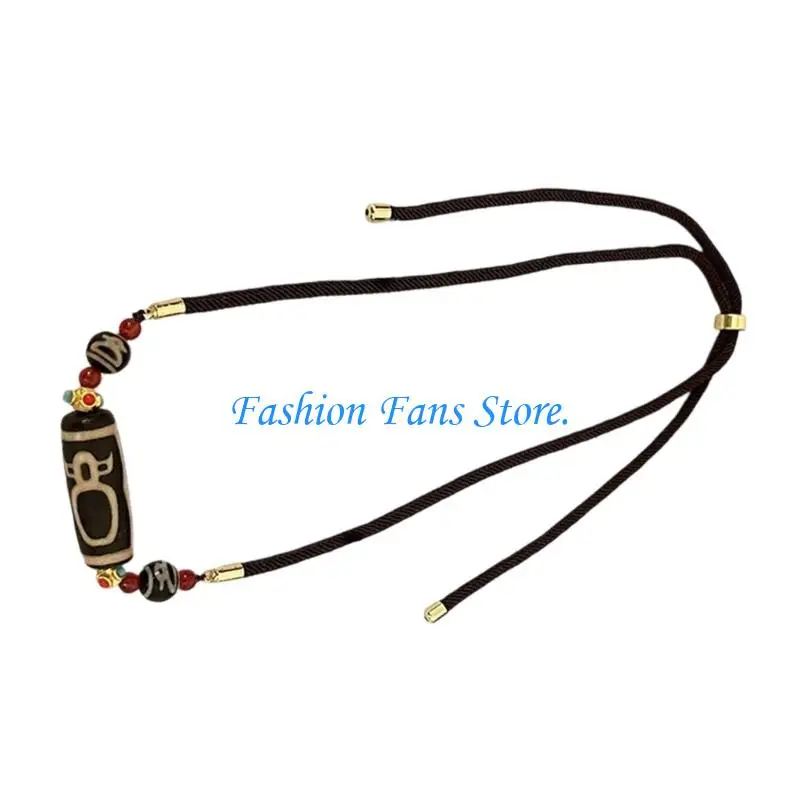  Natural Agate Nine Eye Dzi Necklace Symbolizing Power Ancient Cultural Craftsmanship Neck Adornment For Daily Wear