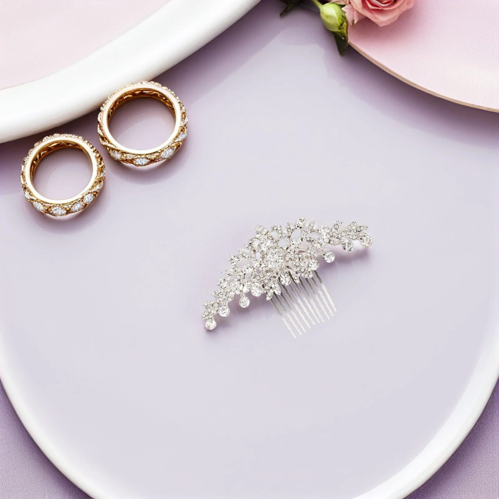 

Stunning Crystal Rhinestone Hair Comb Women Wedding Prom Party Elegant Headwear Accessory For Special Occasions