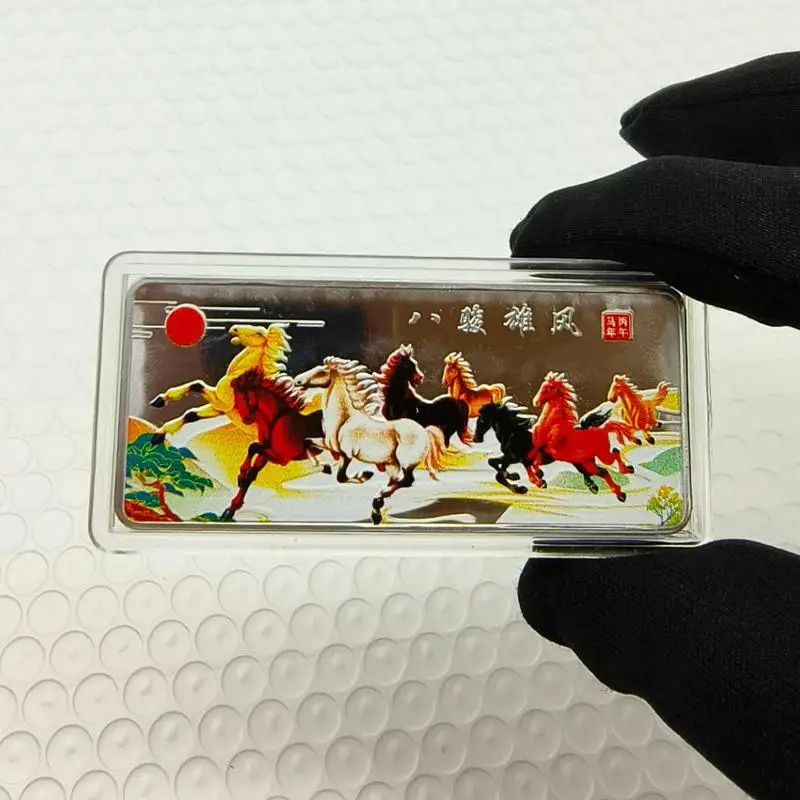 2026 سنة الحصان العملات الصينية محظوظ الحيوان الحصان الملونة تحصيل عملات السنة الجديدة تذكارية عملات هدية