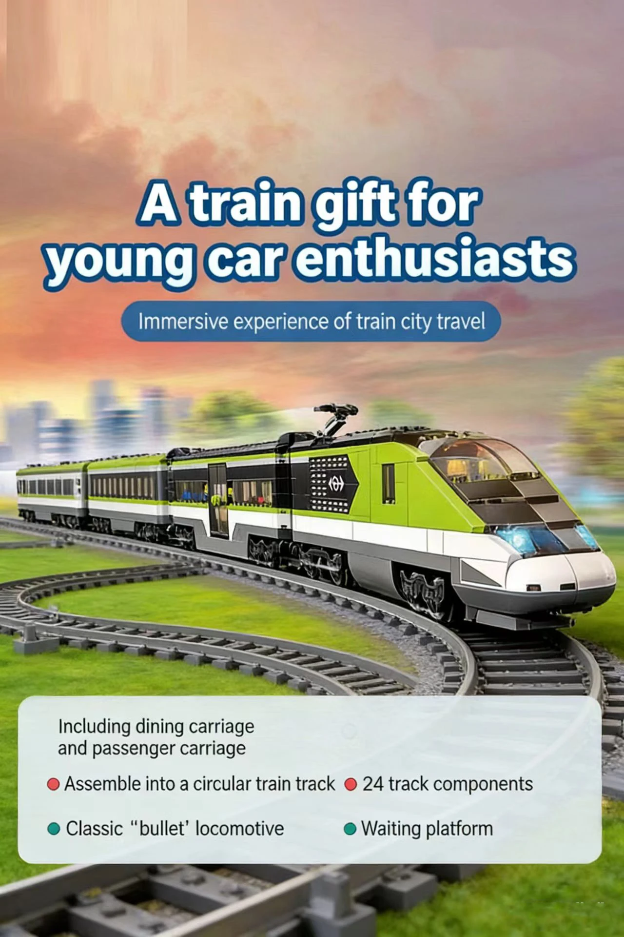 

2026 new urban electric harmony track remote control module high-speed railway track remote control car children's brick toy new