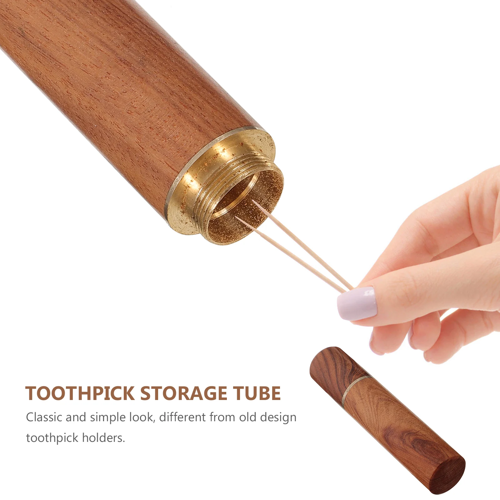 

Toothpick Storage Container Toothpicks Holder Tube Small Object Syringe Wood Bamboo