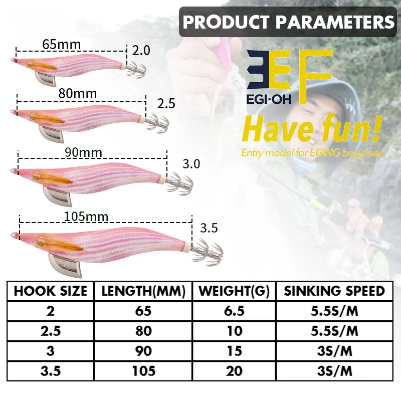 ياماشيتا مضيئة الخشب الروبيان EGI-OH F خطاف صيد على شكل سمكة الصيد الحبار الطعم قارب البحر الصيد إغراء 2/2.5/3/3.5 6.5 جرام/10 جرام/15 جرام/20 جرام