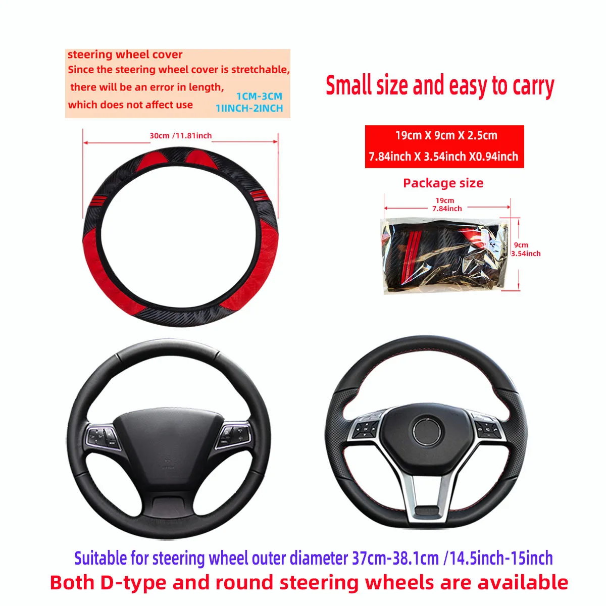 1 little monster PU embossed leather automotive supplies without inner ring steering wheel cover fits 14.5-15 inches image 3