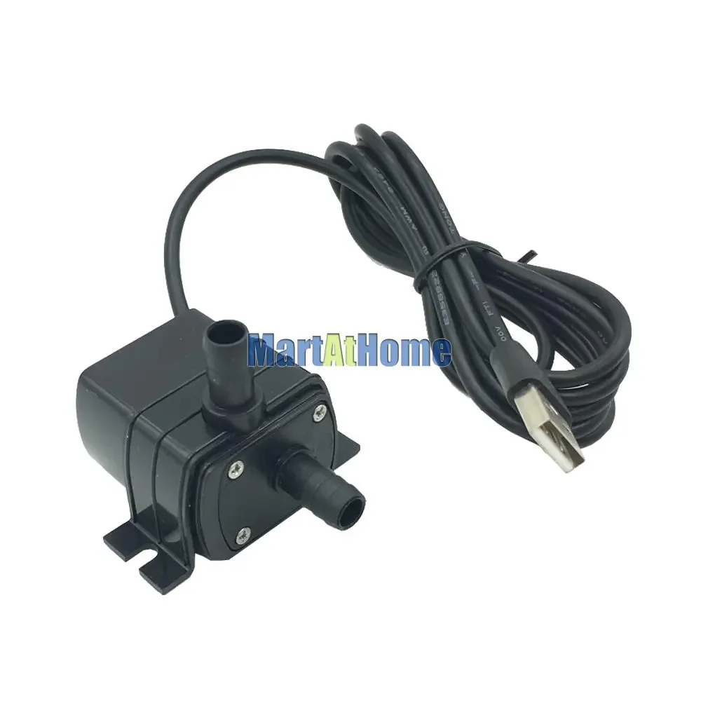 USB DC Brushless Mini Water Pump 4.8W 240L/H 3 Meters DC 4.5-12V for Hydroponics, Grow vegetables, Fountain Pond, Cooling