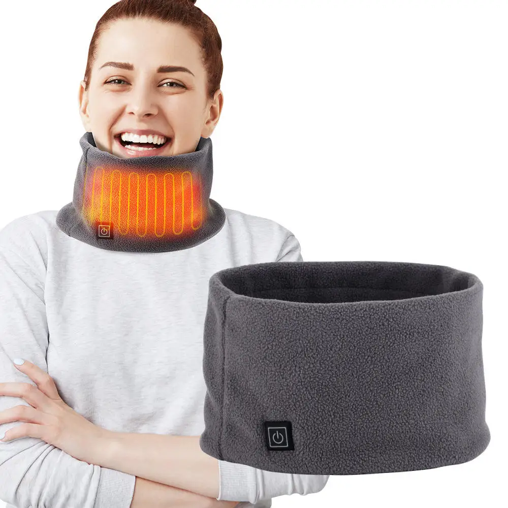 

USB Heated Scarf for Cold Weather 3 Speed Heated Neck Warmer Fleece Bandana Unisex Men Women Velvet Neckerchief Keep Warm Scarf