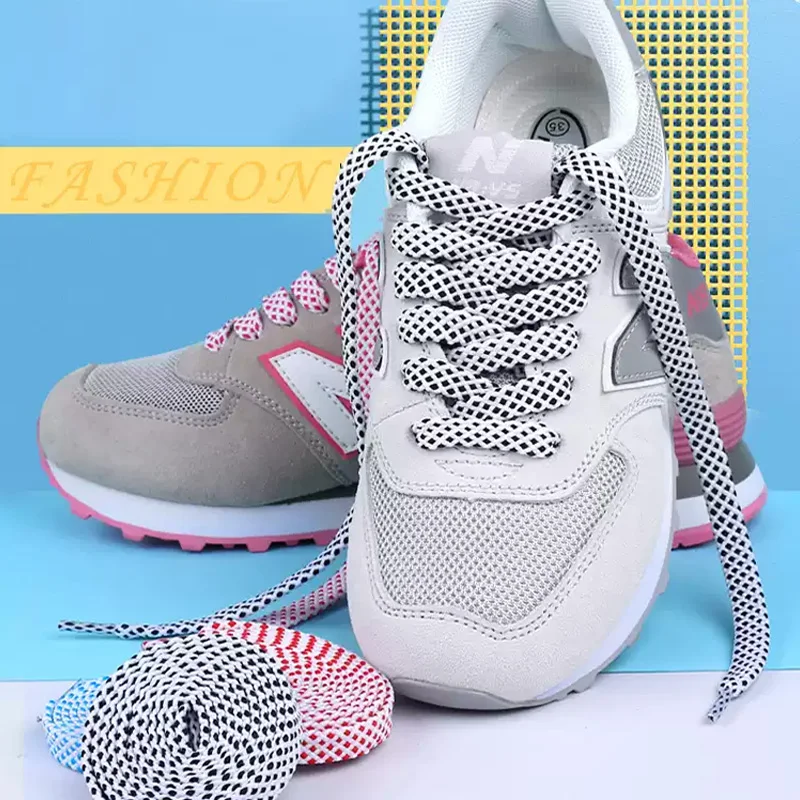 0.8CM Patterned Flat Shoelaces, Colorful Woven Replacement Laces, Durable Polyester Laces for Sneakers, Running & Daily Shoes