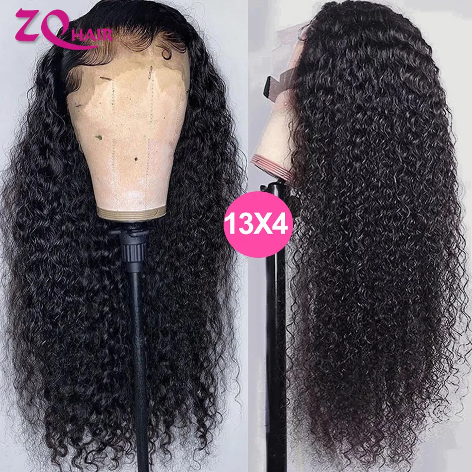 180 Density Kinky Curly 13X4 HD Lace Frontal Wigs 100% Human Hair For Women Pre Plucked Deep Wave Hd Lace Front Human Hair Wigs