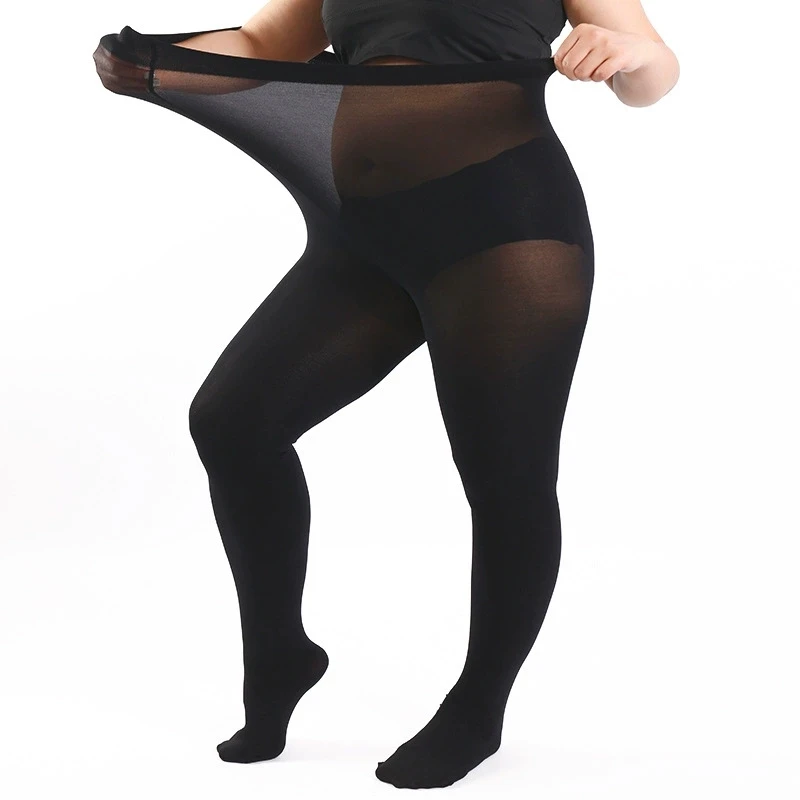 NEW 150kg Plus Size Women White Tights 120D Spring Autumn Warm Pantyhose Large Size High Waist Female Stretchy Slim Velvet Tight
