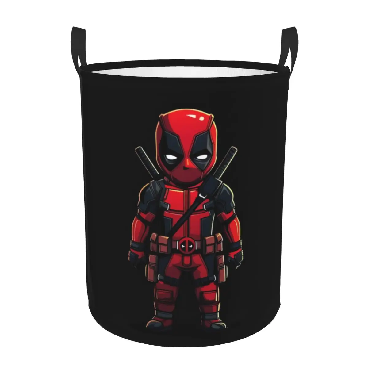 

Custom Deadpool Cartoon Laundry Basket Collapsible Toy Clothes Hamper Storage Bin for Kids Nursery