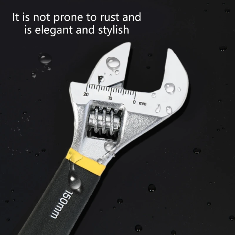 

6inch Universal Multifunction Activity Handle Large Opening Adjustable Wrench For Car Repair Plumbing Installation