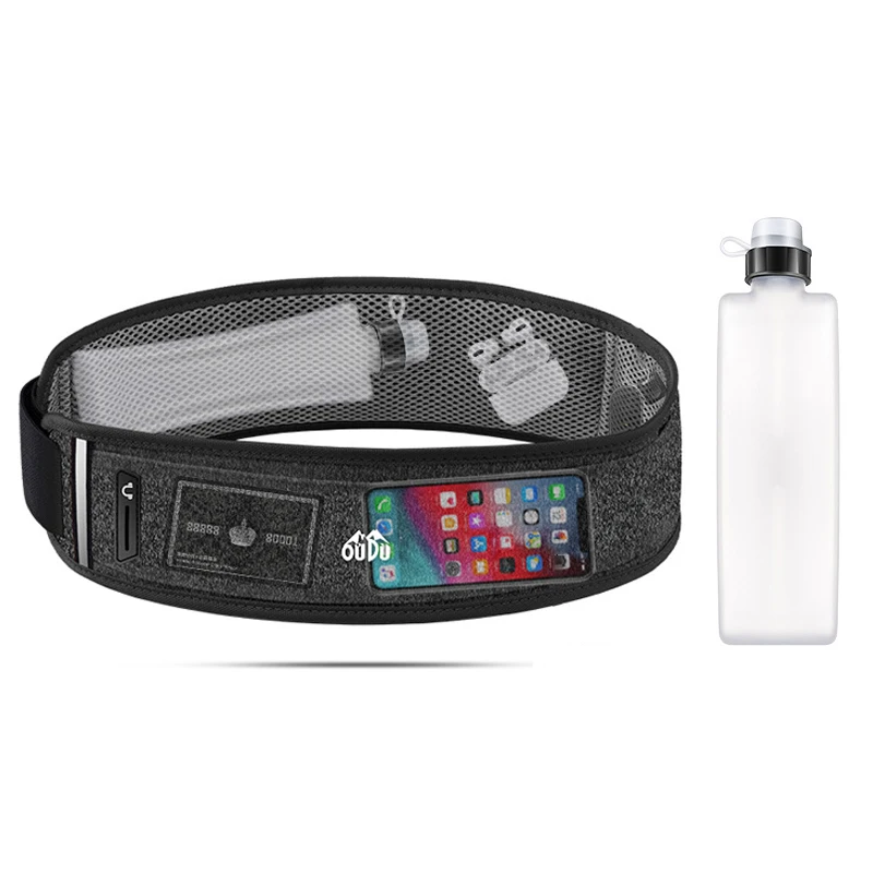 

Marathon Running Belt Bag With Water Bottle Sport Phone Fanny Pack Men Women Multi-Pockets Fitness Invisible Waist Bag