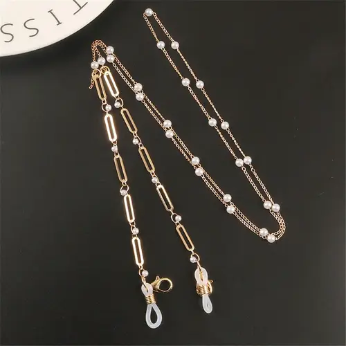 Imagen 2 del producto Cadenas de enmascaramiento de gafas de sol para mujer, cadena de cristal de perla acrílica, cordón de vidrio, joyería de moda, regalos para mujer, nuevo