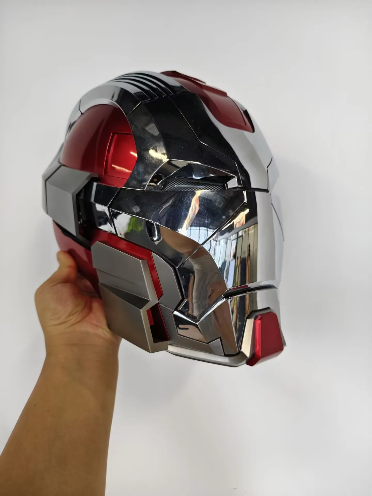 KBGO In Stock Iron Man Mk5 Helmet 1:1 Voice Control Automatic Cosplay With LED Light Electronic Open Close Birthday Gift