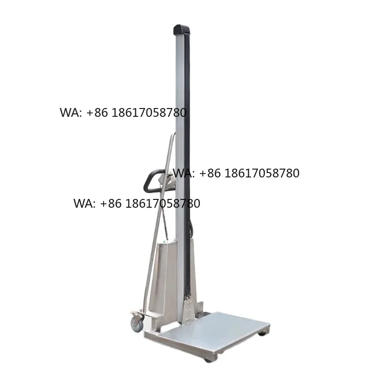 China Stainless Steel Free Lifting Small Simple Compact Self Lift Electric Mini Stacker