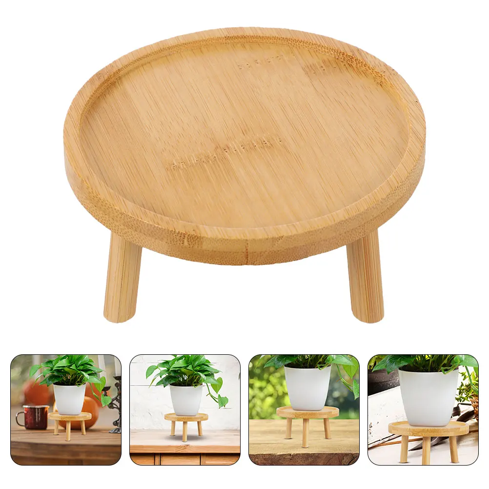 Natural Wood Plant Stand Flower Pot Tray Indoor Decor Wooden Planter Stand Bonsai Pot Pedestal Plant Holder Desk Vase Stand