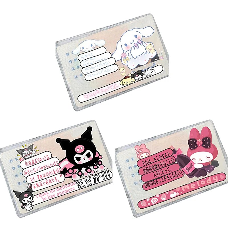 Full Coverage Sanrios Anime Kawaii Colorful Funny Cute Hellokittys My Melody Anti Magnetic Transparent ID Protection Card Holder