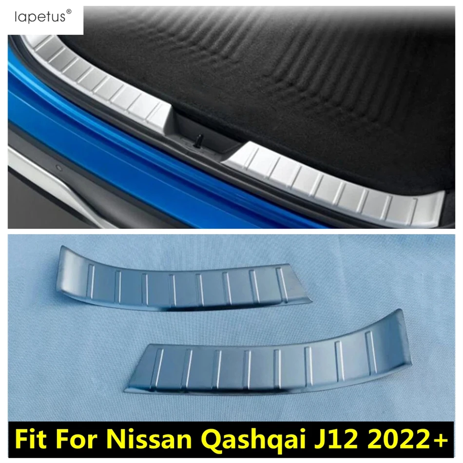 

Car Rear Trunk Bumper Door Sill Plate Scuff Kick Panel Protection Cover Trim Accessories For Nissan Qashqai J12 2022 2023 2024