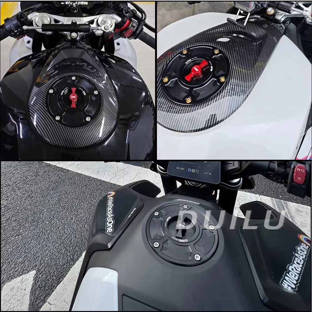 For CFMOTO 250SR 450SR 450SS 675SR 400NK 650NK 675NK 700CLX 800NK 800MT 400GT Quick Release Keyless Aluminum Tank Cover