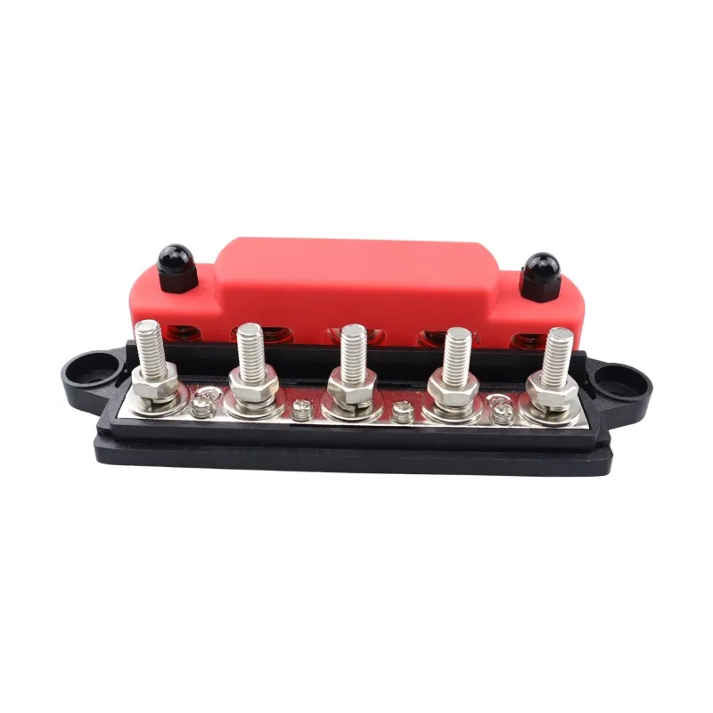 RV ship busbar M10 double row high current wiring stud red black 5 stud distribution block busbar Parts & Accessories