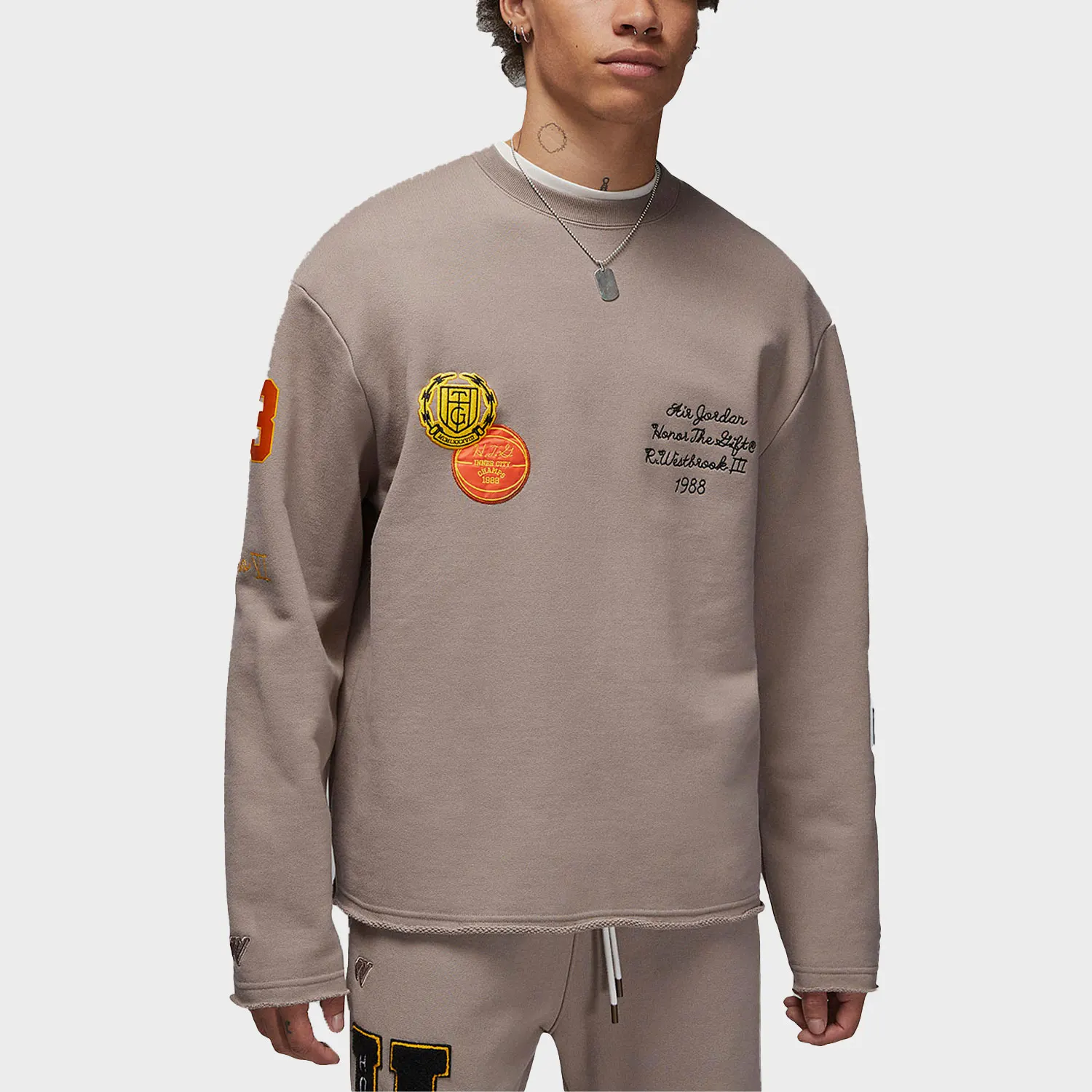 Sudadera con capucha estampada Nike Authentic JORDAN para hombre, deportiva, informal, con cuello redondo, DX6240-087