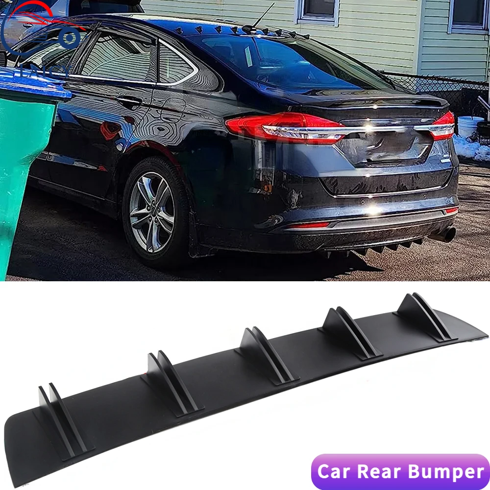 

LAICY For Fusion SE S Car Rear Diffuser Shark Fins Bumper Splitter Chin Spoiler Lip Black Shunt Rear Bumper Lip Black