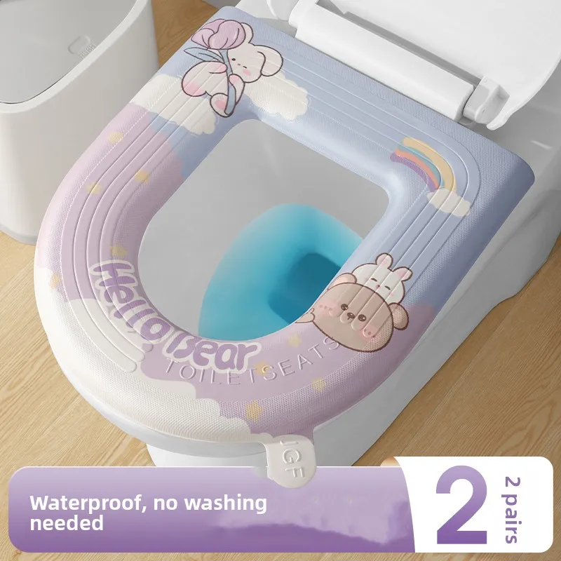 eva防水トイレシートクッション-キュートな四季通用-家庭用-新2026年-トイレマットパッド-円形カバー-家庭用品