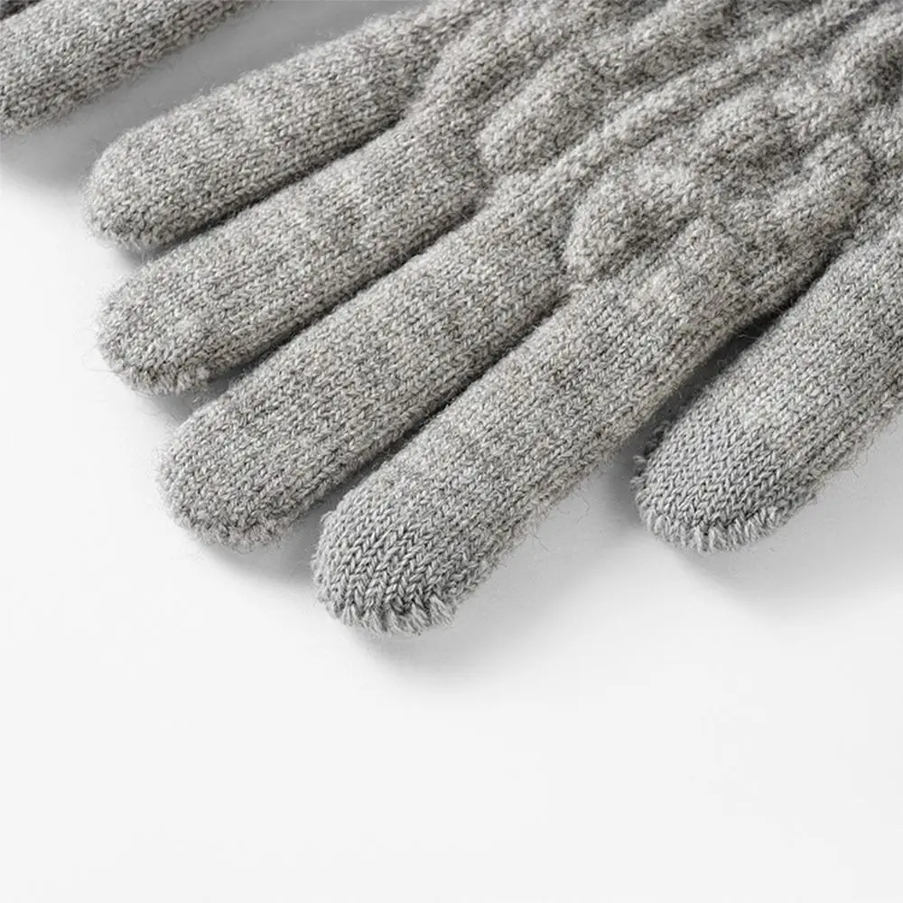 Fashion Warm Winter Knitted Gloves Thickened Fleece Touch Screen Gloves Elastic Soft Wool Gloves for Men Women