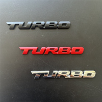 TURBO 3D Alloy Metal Letter Car Sticker Car Motorcycle 3D Emblem Badge Sticker Decal Car Styling Decor Auto Exterior Accessories