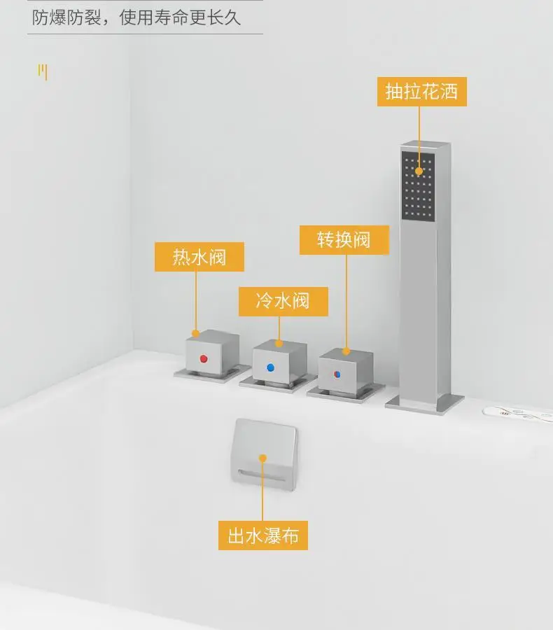 Piccolo appartamento che ha approfondito una piccola vasca da bagno in acrilico integrata seduta indipendente senza cuciture