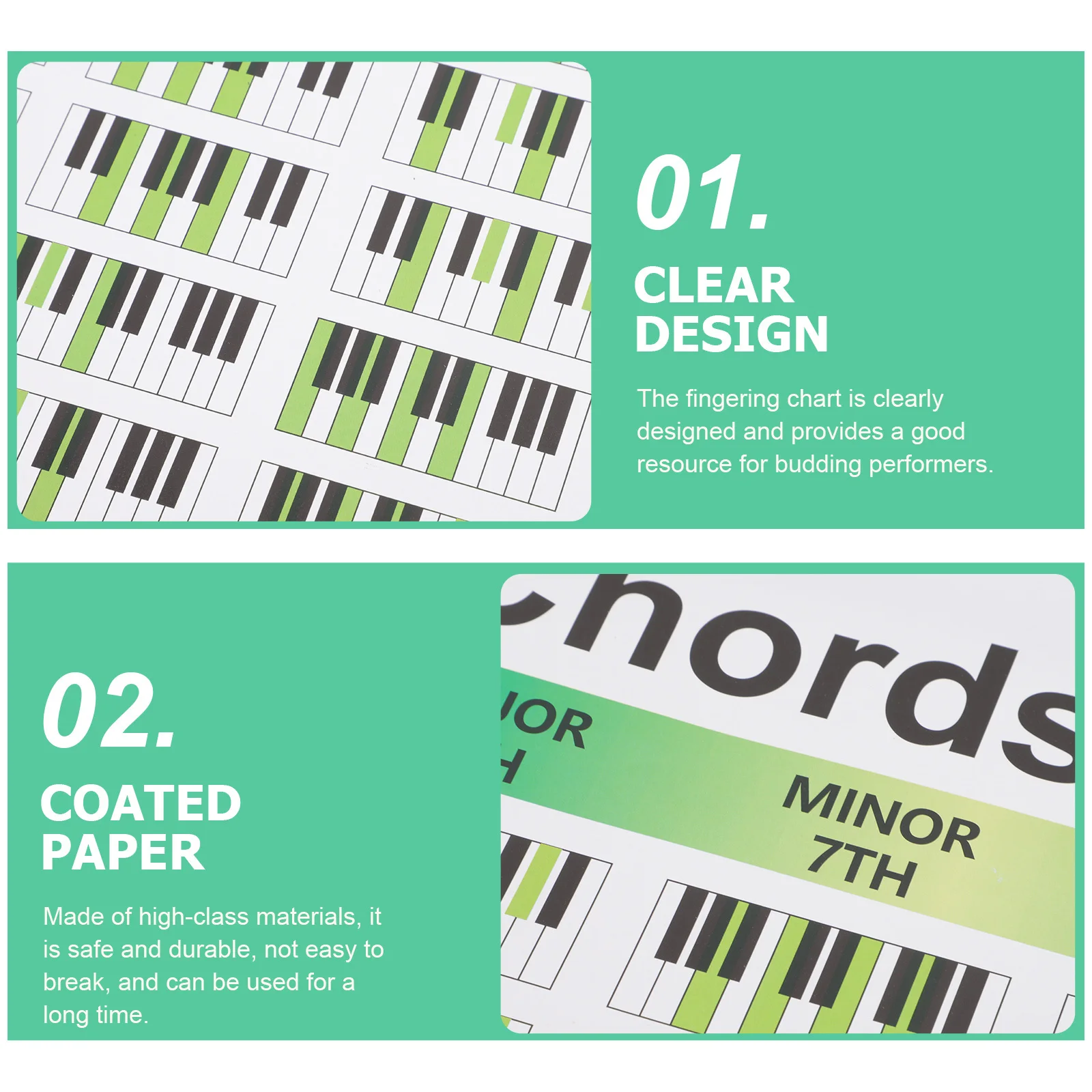 

Professional Piano Chord Diagram Clear Fingering Practice Chart for Students Songwriters Beginner Piano Training Guide Wall