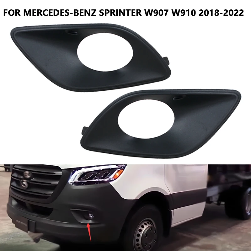 Fog Light Grilles Cover For Mercedes-Benz Sprinter W907 W910 2018 2019-2022 Car Front Bumper Headlights Frame