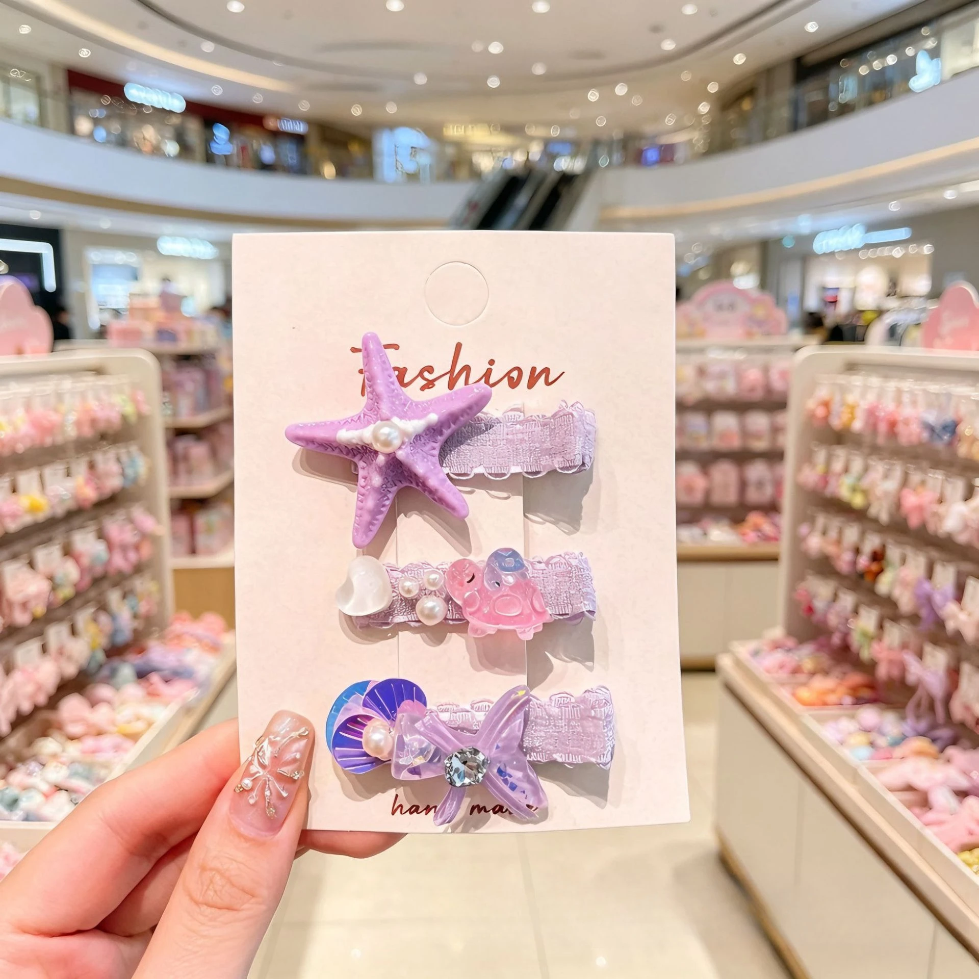 Resin Hair Clips Kit for Girls Ocean Shell Star Pearl Cute Princess Hair Accessories Non Slip Lightweight Durable Colorful