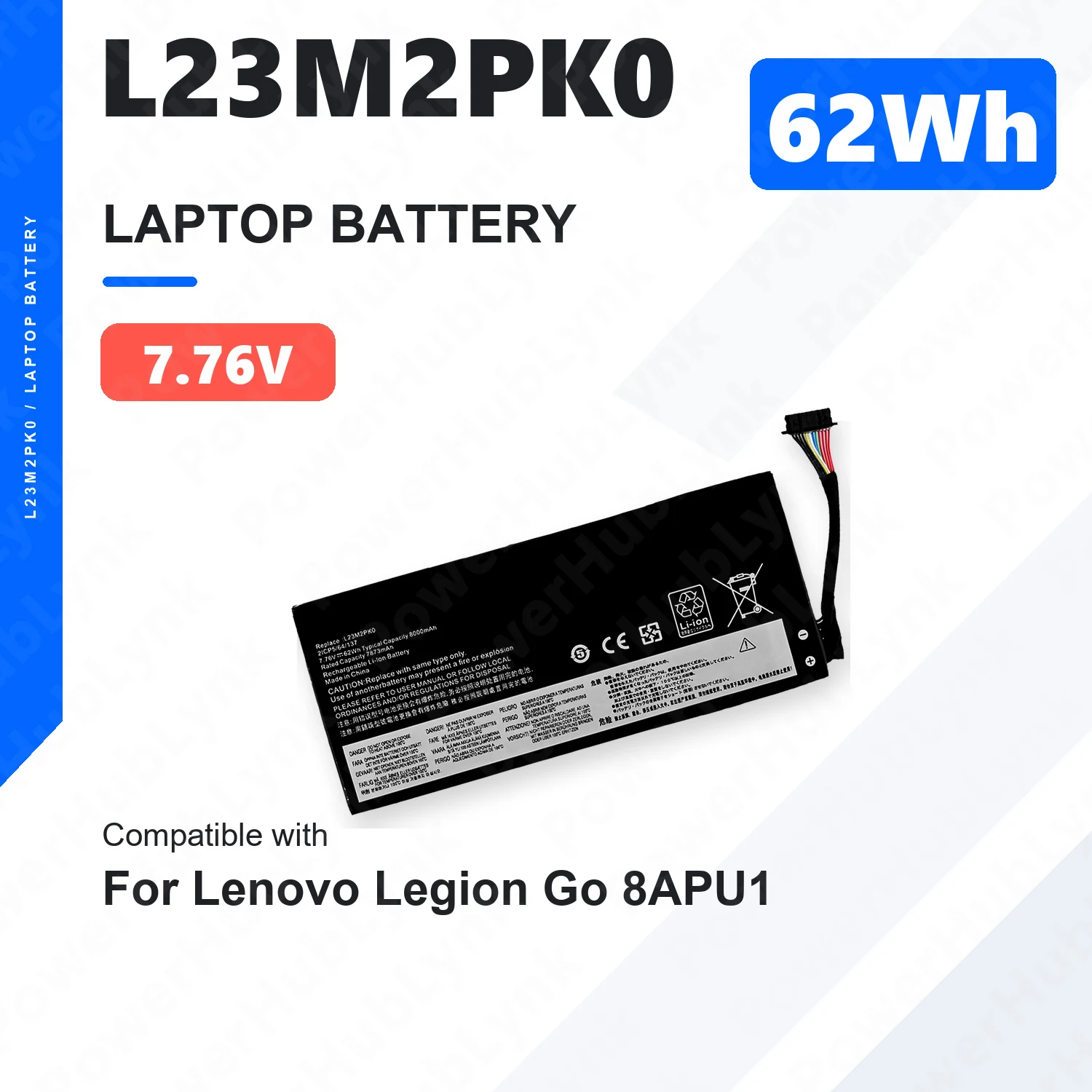 L23M2PK0 7.76V 62Wh Laptop Battery For Lenovo Legion Go 8APU1 L23B2PK0 L23D2PK0 SB11M36299