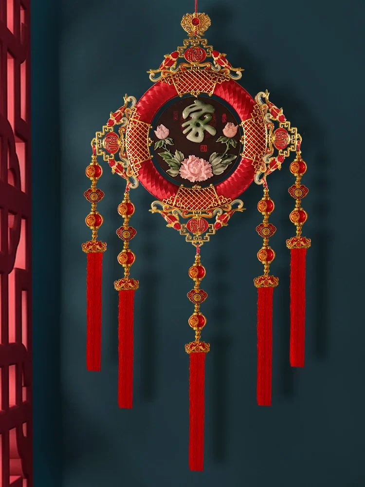 Taomu Chinese Knot Living Room Spring Festival Decoration Entrance Door, foyer, and lucky character pendant