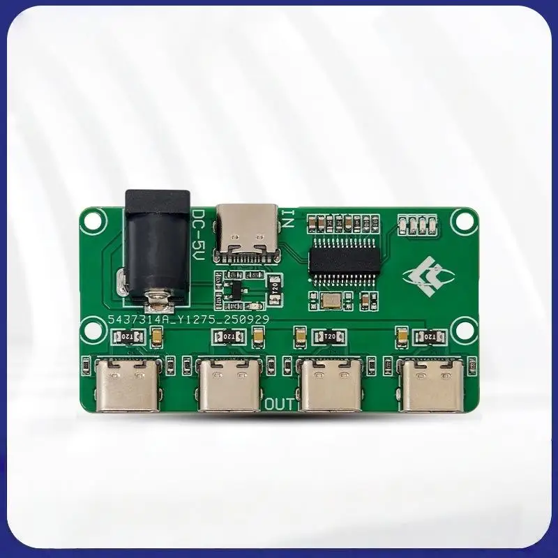 Low Power Consumption USB 2.0 Hub 1-to-4 Type C Splitter 480Mbps for Desktop Laptop Travel Office Use
