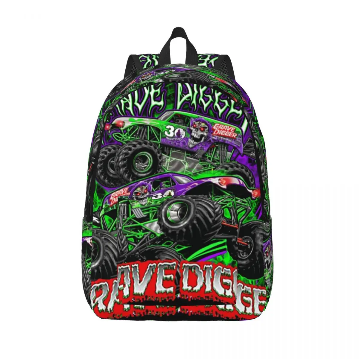 

Monster Jam Truck Backpack Grave Digger Unisex Polyester Outdoor Style Backpacks Christmas Gift Kawaii High School Bags Rucksack