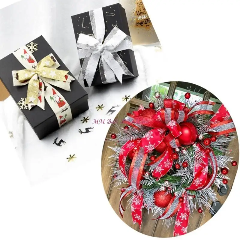 49ME DIY Kerstdecoratie Dubbel Bedraad Randlint Grosgrain Lint Voor Ambachtelijke Benodigdheden Naaiaccessoires