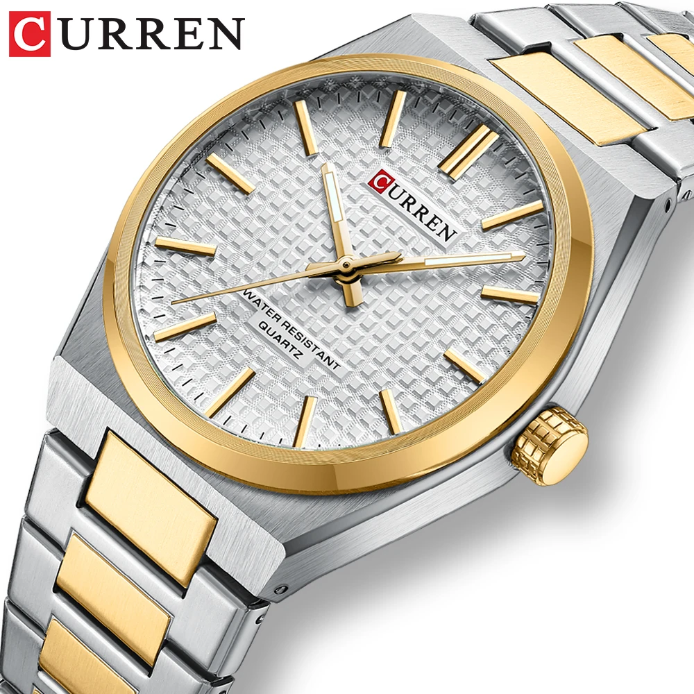 CURREN Casual Business NEW Wrist Watches for Men Simple Quartz Stainless Steel Bracelet Male Clock with Luminous Hands