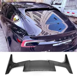 Car Roof Wing for Tesla Model Y 3 Spoiler 2019-2024 Black Carbon Surface Tail Fin Decoration Accessories