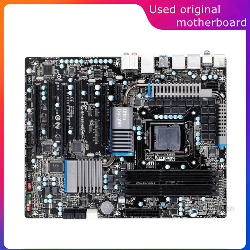 

Б/у материнская плата LGA 1155 для Intel Z68 GA-Z68X-UD5-B3 компьютера USB3.0 SATA3, DDR3 32G, десктопная материнская плата