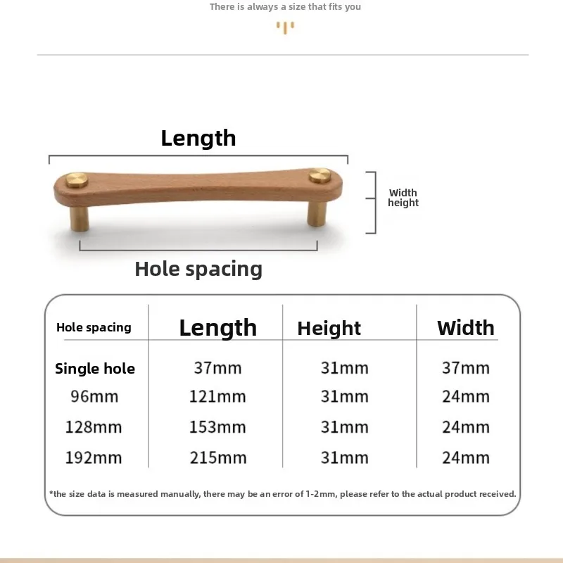Simple Wooden Furniture Handle for Cabinet Door Wardrobe Drawer Shoe - Classic Design Wooden Wind Cabinet Door Pulls