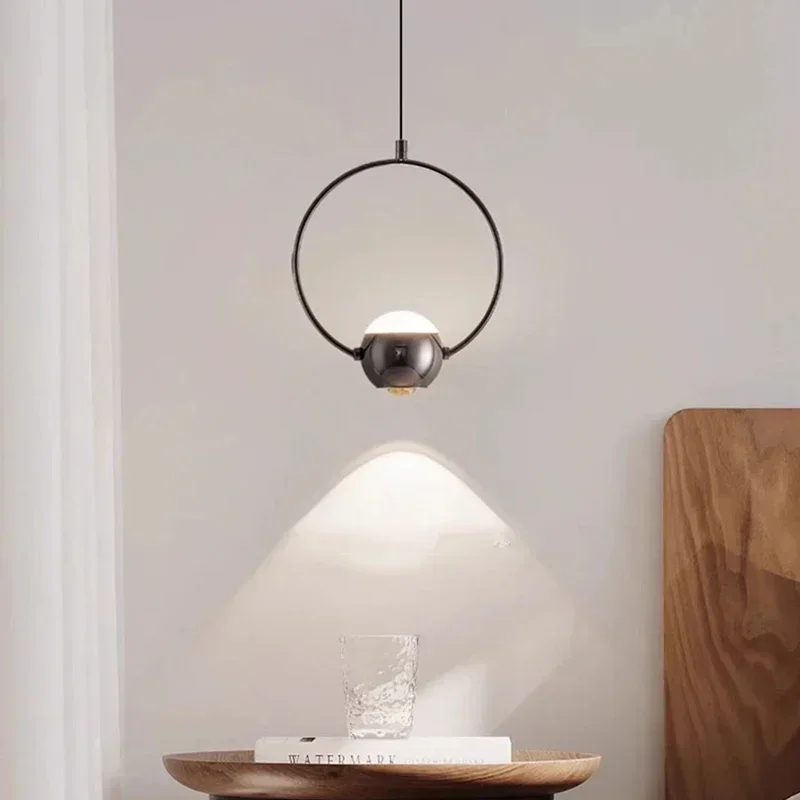 

Nordic Creative Rotatable Aluminum Acrylic LED Decor Home Pendant Light Bedroom Foyer Dining Hall Lighting Fixtures Dropshipping