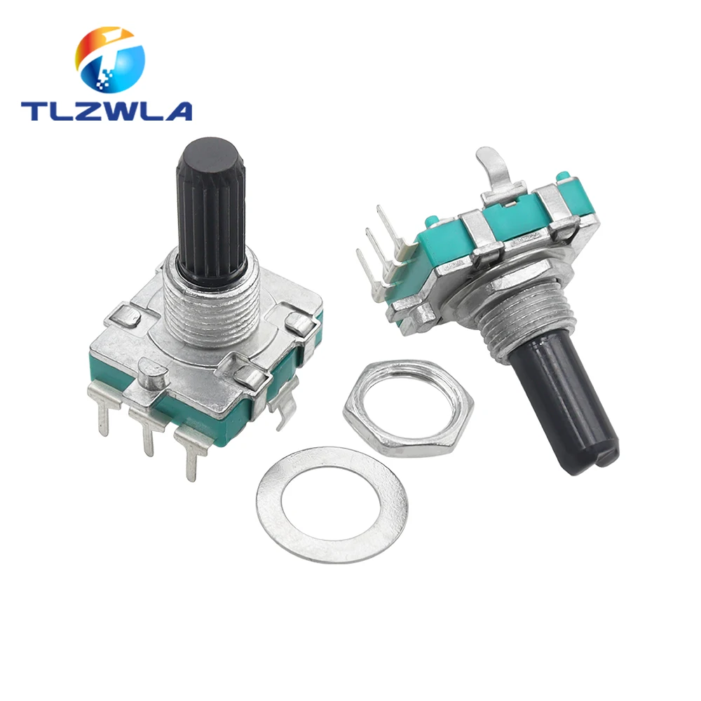 5PCS EC16 Type Power Amplifier Volume Encoder 360 Degree Rotating Digital Pulse Potentiometer 24 Bits Handle Long 15/20MM