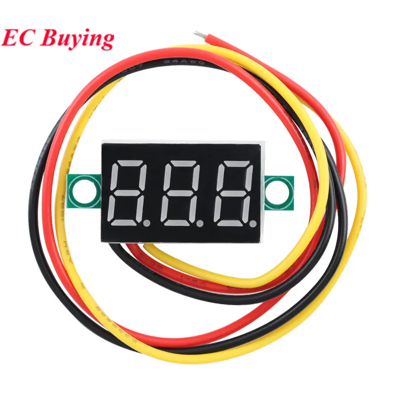 1-10Pcs 0.28 0.36 Inch DC Mini LED Digital Voltmeter 0-100V Voltage Meter 2 3 Wire Auto Car Mobile Power Voltage Tester Detector