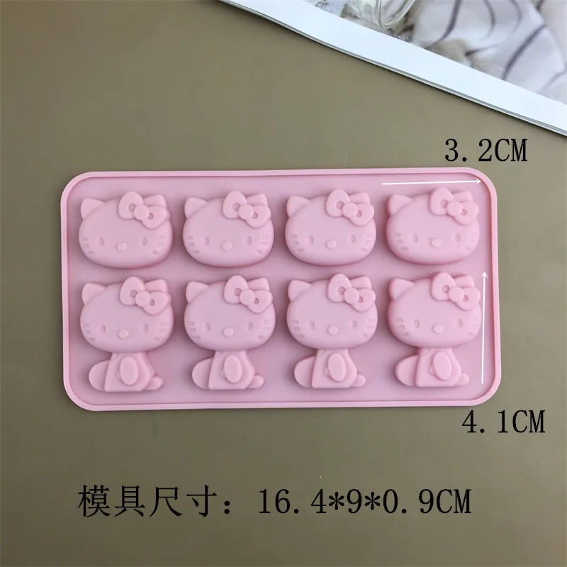 Sanrio Kawaii Hello Kitty Ice Tray Silicone Mold Cute Kuromi DIY Chocolate Biscuit Mold Baking Tool My Melody Candy Mold Gift