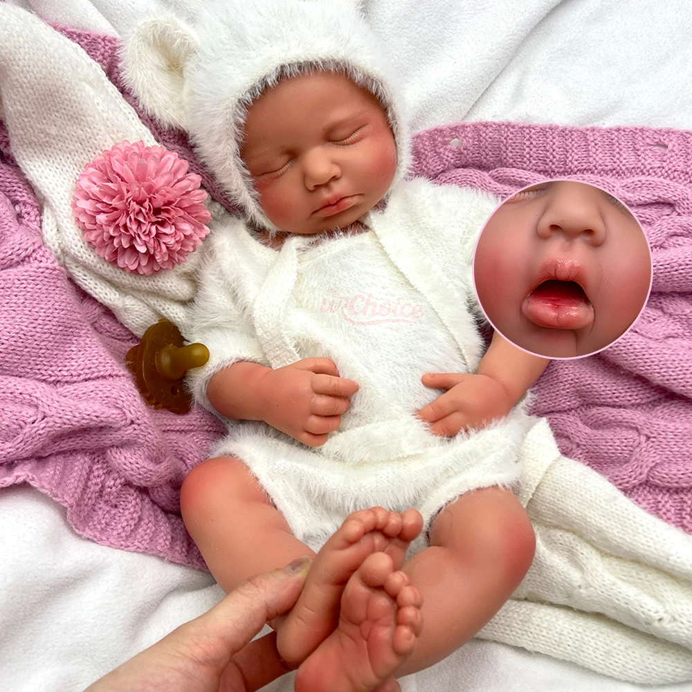 

20-дюймовая кукла-реборн Лулу из силикона, реалистичная, с детализированной текстурой, для девочек/мальчиков, с возможностью использования пустышек, для художников