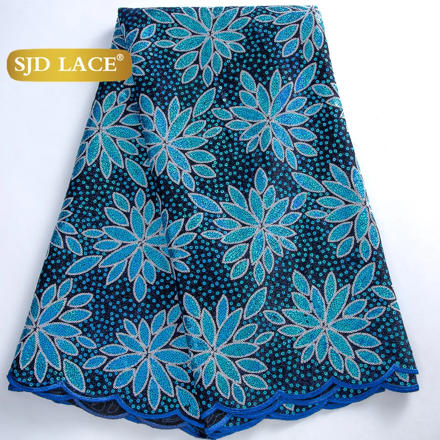 

SJD LACE, французская бархатная кружевная ткань, 2022, высокое качество, африканское, нигерийское бархатное кружево с блестками для шитья женского свадебного платья 4438