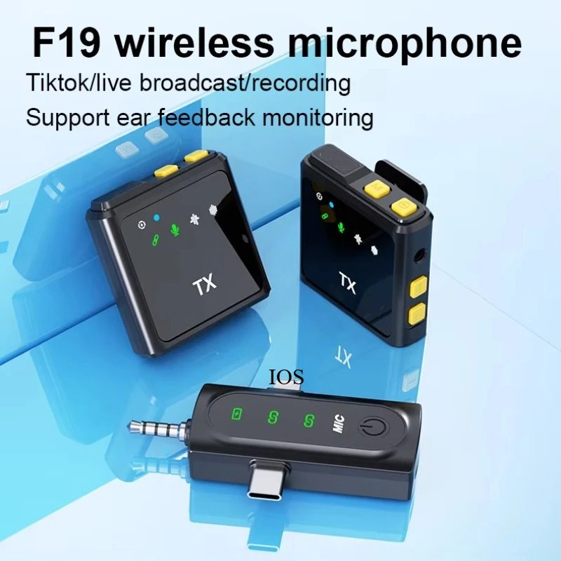Micrófono de solapa inalámbrico 3 en 1, mini micrófono inalámbrico 2.4G con reducción de ruido para iPhone Android, grabación de audio, podcasts, transmisión en vivo 4