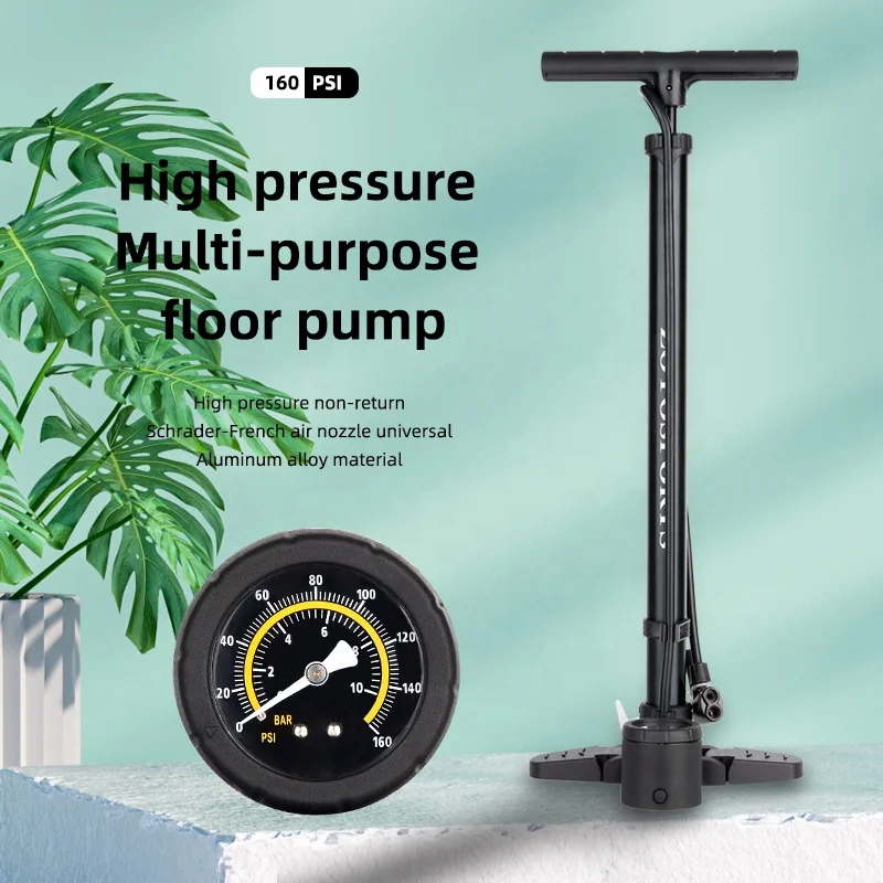 

STLF New Design Bicycle Accessories MTB Bike air Floor Pump Type High Quality 160 PSI Aluminum Alloy Cycling Pump With Foldable