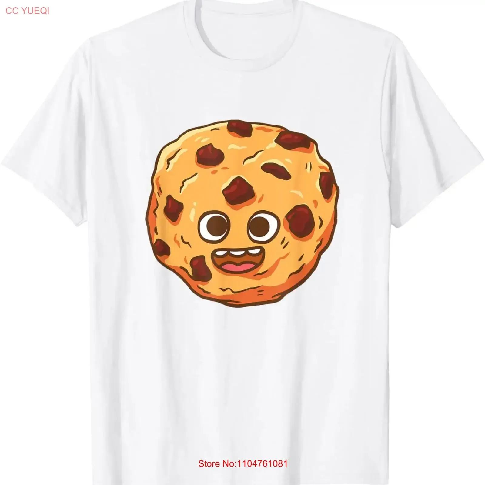 Sweet Biscuit Face Chocolate Pieces T Shirt vintage Washed streetwear Versatile Stylish Comfortable Casual